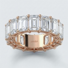 Women Shared Prong Wedding Band Emerald Lab-Grown Diamond 18k Rose Gold  (13.3Ct. tw.)