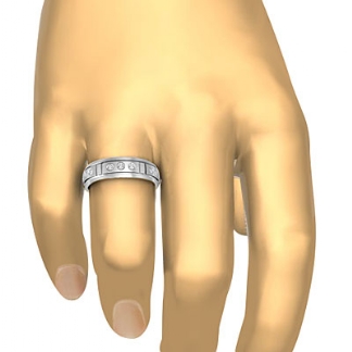 Round Bezel Diamond Dome Band Mens Eternity Wedding Ring 14k Gold White 0.23Ct