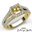 Gorgeous Halo Prong Diamond Engagement Asscher Semi Mount Ring 14k Yellow Gold 0.75Ct - javda.com 