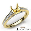Diamond Engagement Asscher Semi Mount Pave Setting Ring 18k Yellow Gold 0.75Ct - javda.com 