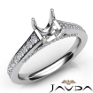 Diamond Engagement Asscher Semi Mount Pave Setting Ring 18k White Gold 0.75Ct - javda.com 