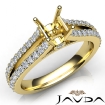 Diamond Engagement Split Shank Setting Asscher Semi Mount Ring 14k Yellow Gold 0.65Ct - javda.com 