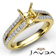 Diamond Engagement Split Shank Setting Asscher Semi Mount Ring 14k Gold Yellow  (0.65Ct. tw.)