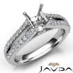 Diamond Engagement Split Shank Setting Asscher Semi Mount Ring 18k White Gold 0.65Ct - javda.com 