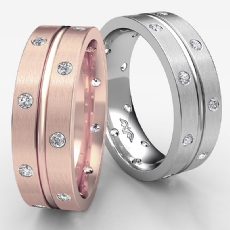 Polish Finish Bezel Diamond Eternity Men's Wedding Band 14k Rose Gold  (0.35Ct. tw.)