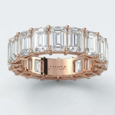 Lab-Grown Diamond Women Shared Prong Emerald Wedding Band 18k Rose Gold  (6.7Ct. tw.)