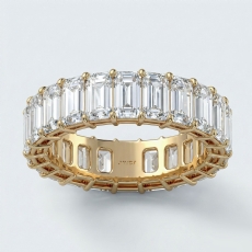 Emerald Lab-Grown Diamond Shared Prong Eternity Wedding Band in 14k Gold Yellow  (6.95Ct. tw.)