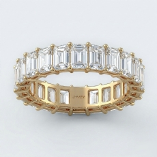 Shared Prong Emerald Lab Grown Diamond Eternity Wedding Band 14k Gold Yellow  (5.25Ct. tw.)