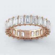 Shared Prong Emerald Lab Grown Diamond Eternity Wedding Band 18k Rose Gold  (5.25Ct. tw.)
