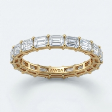 Prong Set Emerald Lab-Grown Diamond Women's Eternity Wedding Band 14k Gold Yellow (1.9Ct. tw.)