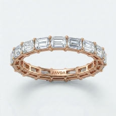 Prong Set Emerald Lab-Grown Diamond Women's Eternity Wedding Band 18k Rose Gold (1.9Ct. tw.)