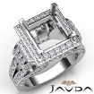 Diamond Princess Semi Mount Engagement Halo Setting Ring 18k Gold White 2.25Ct