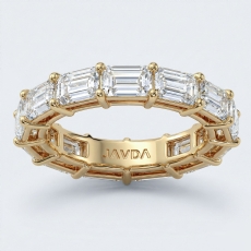 Emerald Lab-Grown Diamond Prong Set Women's Eternity Wedding Band 14k Gold Yellow  (5.59Ct. tw.)