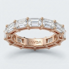 Emerald Lab-Grown Diamond Prong Set Women's Eternity Wedding Band 18k Rose Gold  (5.59Ct. tw.)