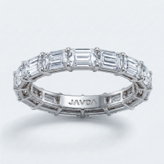 Emerald Lab-Grown Diamond Shared Prong Women's Eternity Ring 18k Gold White (3.54Ct. tw.)