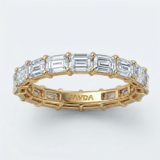 Women's Eternity Prong Set Emerald Lab-Grown Diamond Wedding Band 14k Gold Yellow  (3.01Ct. tw.)