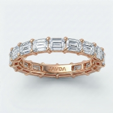 Women's Eternity Prong Set Emerald Lab-Grown Diamond Wedding Band 18k Rose Gold  (3.01Ct. tw.)