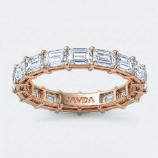 Emerald Prong Set Lab-Grown Diamond Women's Eternity Wedding Band 18k Rose Gold  (3.04Ct. tw.)