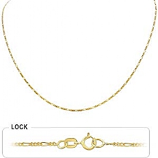 14k Yellow Gold Men's Solid Figaro Chain (1.20mm,20