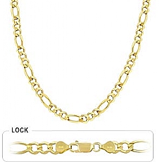 14k Yellow Gold Men's Solid Figaro Chain (6.80mm,22