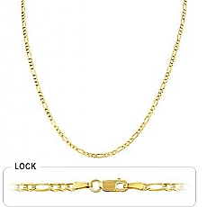 14k Yellow Gold Men's Solid Figaro Chain (2.80mm,20