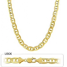 14k Yellow Gold Men's Solid Mariner Chain (11mm,26