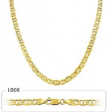 14k Yellow Gold Men's Solid Mariner Chain (6.1mm,24