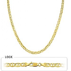 14k Yellow Gold Men's Solid Mariner Chain (4.8mm,24