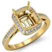 0.5Ct Diamond Engagement Ring Cushion Semi Mount Halo Setting 14k Yellow Gold - javda.com 