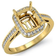 Diamond Engagement Ring Cushion Semi Mount Halo Setting 14k Gold Yellow (0.5Ct. tw.)