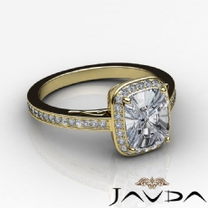 Filigree Halo Pave Setting diamond Ring 14k Gold Yellow