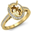 0.5Ct Halo Pave Setting Diamond Engagement Oval Semi Mount Ring 18k Yellow Gold - javda.com 