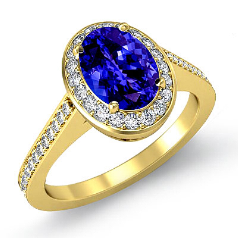 Halo Pave Filigree Sidestone Oval diamond engagement Ring in 14k Gold Yellow