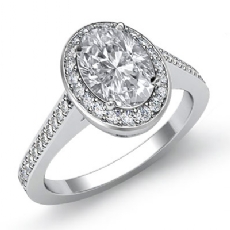 Halo Pave Filigree Sidestone diamond Ring 18k Gold White