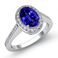 Halo Pave Filigree Sidestone diamond Ring 14k Gold White