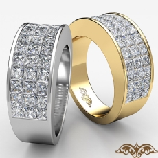 Womens Princess Diamond Half Wedding Band Ring 14k White Gold 1.75Ctw