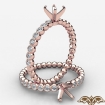 Bubble Women's Diamond Engagement Semi Mount Ring In 18k Rose Gold 0.15Ct - javda.com 