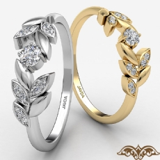Leaf Petal Design Women's Fashion Diamond Ring In 14k Gold Yellow  (0.1Ct. tw.)