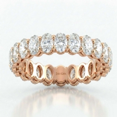 Shared Prong Oval Lab Grown Diamond Eternity Wedding Band 18k Rose Gold  (3.6Ct. tw.)