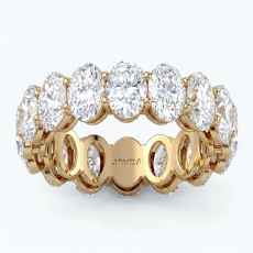 Oval Lab Grown Diamond Women's Eternity Anniversary Ring 14k Gold Yellow  (7.7Ct. tw.)