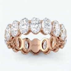Oval Lab Grown Diamond Women's Eternity Anniversary Ring 18k Rose Gold  (7.7Ct. tw.)