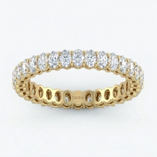 Oval Lab Grown Diamond Women's Shared Prong Wedding Band 14k Gold Yellow  (1.5Ct. tw.)