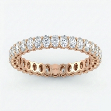 Oval Lab Grown Diamond Women's Shared Prong Wedding Band 18k Rose Gold  (1.5Ct. tw.)