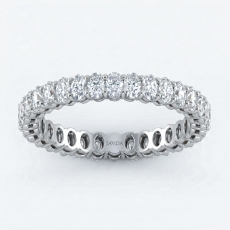 Oval Lab Grown Diamond Women's Shared Prong Wedding Band 14k White Gold 1.5 Ctw