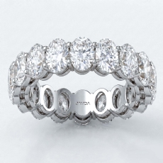 Women's Prong Set Oval Lab Grown Diamond Eternity Wedding Band 14k Gold 5.45Ctw