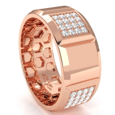 Men's Diamond Eternity Wedding Band Beveled Edge In 14k Rose Gold 1.00 Ct. (1Ct. tw.)