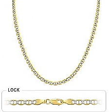 14k 2Tone Gold Mariner Chain (3.5mm,18