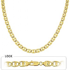 14k Yellow Gold Men's Solid Mariner Chain (7.3mm,24