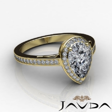 Halo Pave Set Filigree Design diamond Ring 14k Gold Yellow