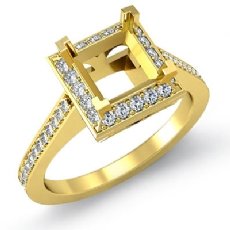 Diamond Engagement Halo Setting Ring Princess Semi Mount 18k Gold Yellow (0.5Ct. tw.)